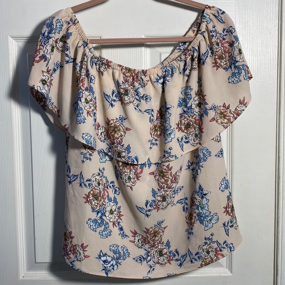 Moa Moa Floral Off the Shoulder Top Large